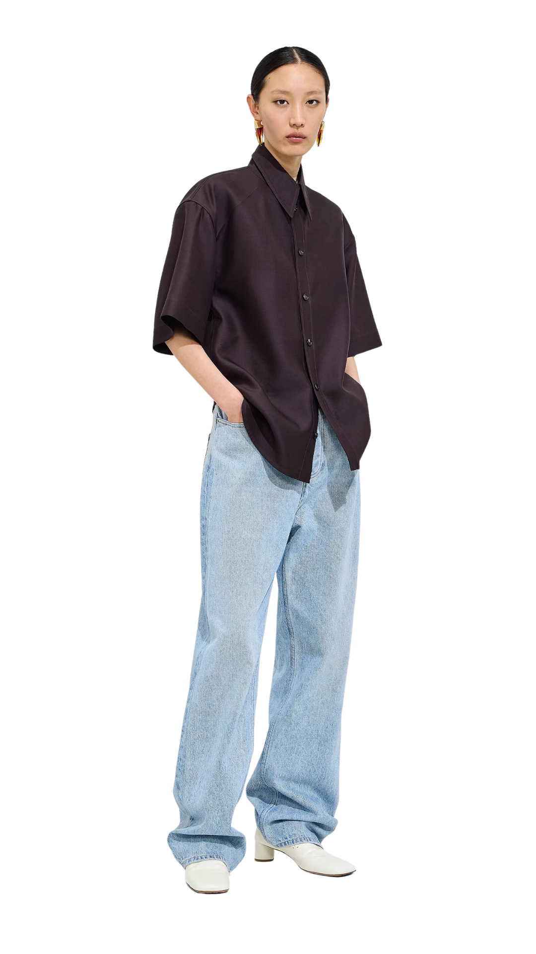 Sky Bleached Wide Leg Jeans in Light Bleach