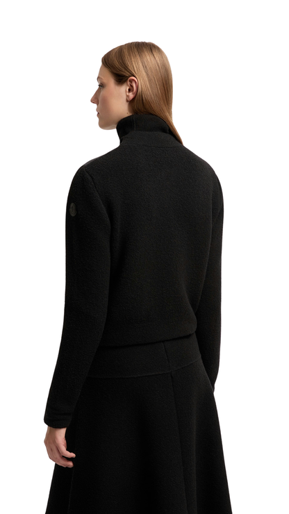 Bouclé Wool Blend Padded Cardigan