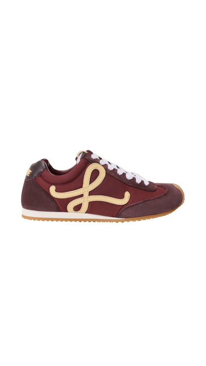 Ballet Runner 2.0 in Nylon and Suede in Red/Vanilla/Aubergine