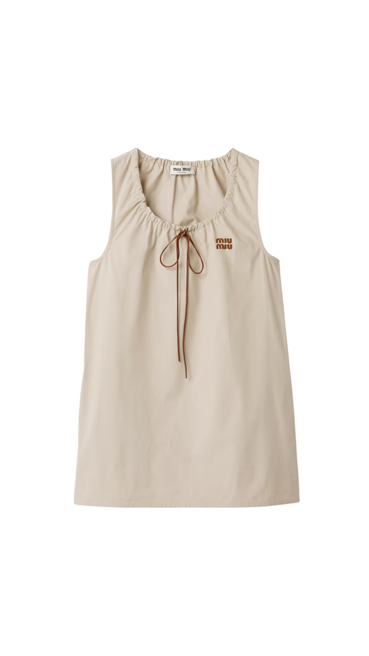 Panama Cotton Dress in Limestone