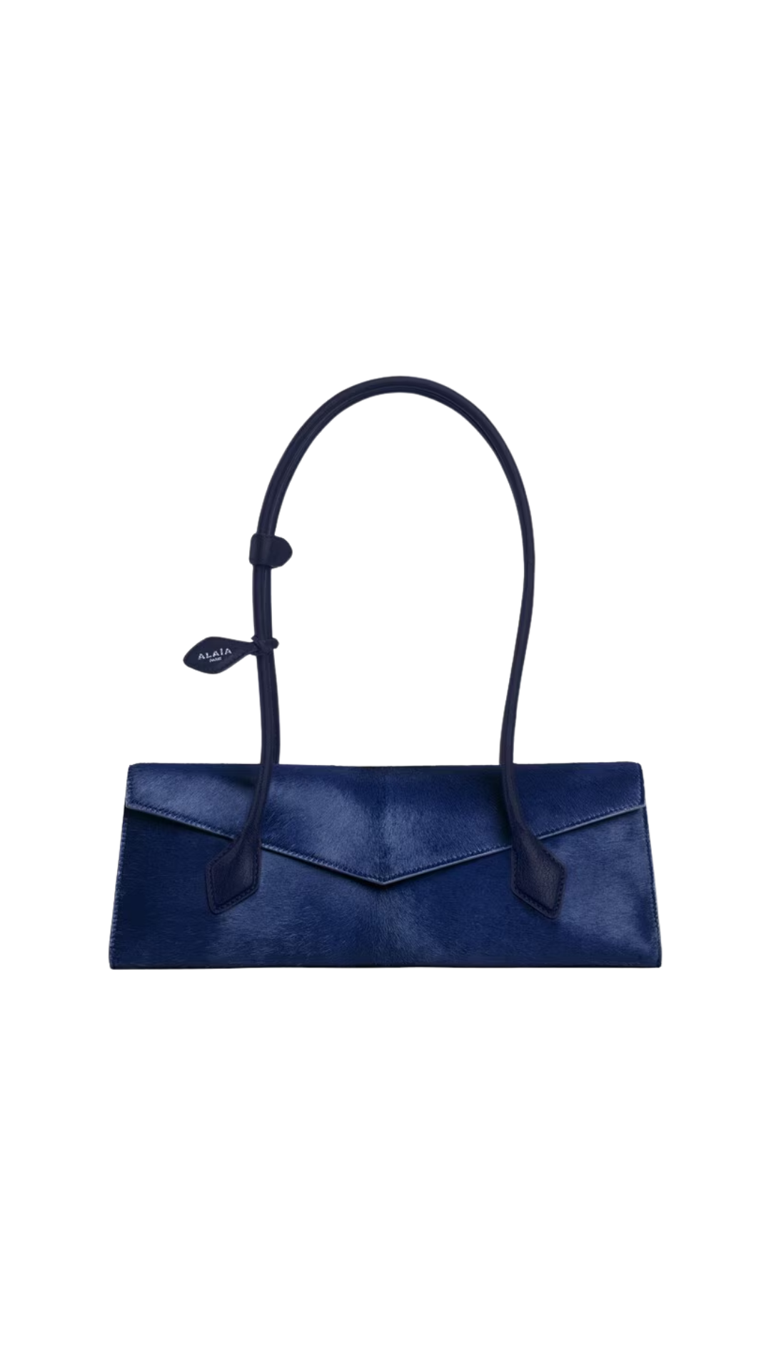 Le Teckel Flap Medium Bag in Blue Haircalf