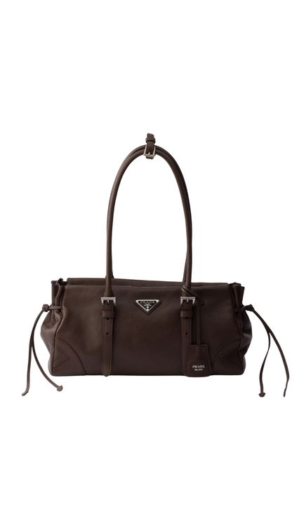 Prada Karin Medium Antiqued Leather Tote Bag in Cacao