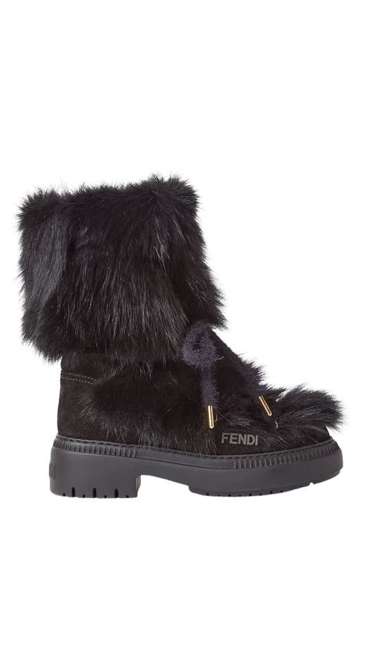 Apres Chic in Black Fox Fur Boots