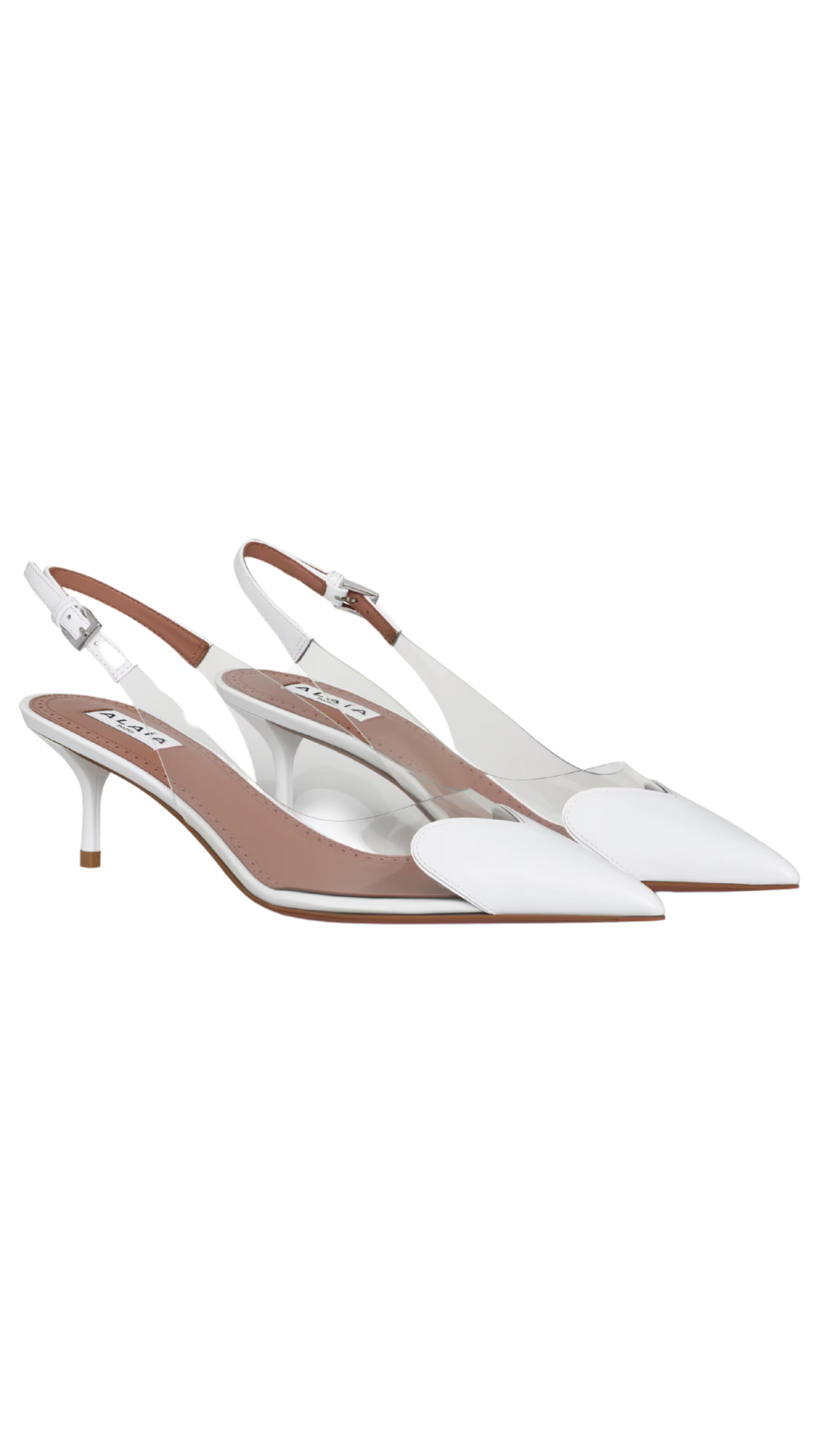 Le Coeur Slingbacks in Patent Lambskin White