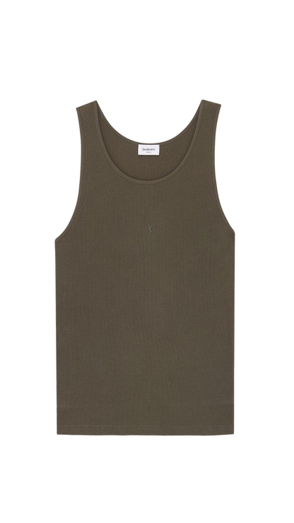 Cassandre Tank Top in Kaki Fonce