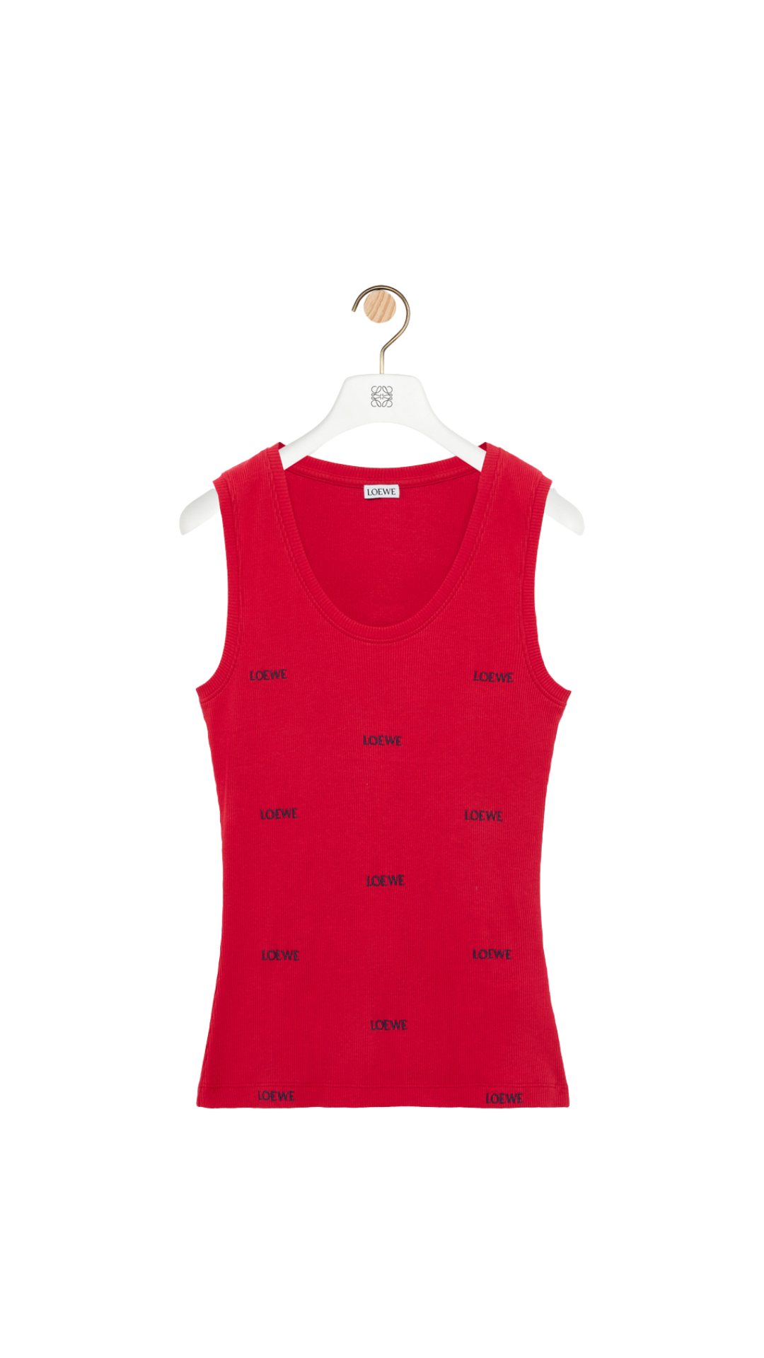 Tank Top in Red Stretch Cotton