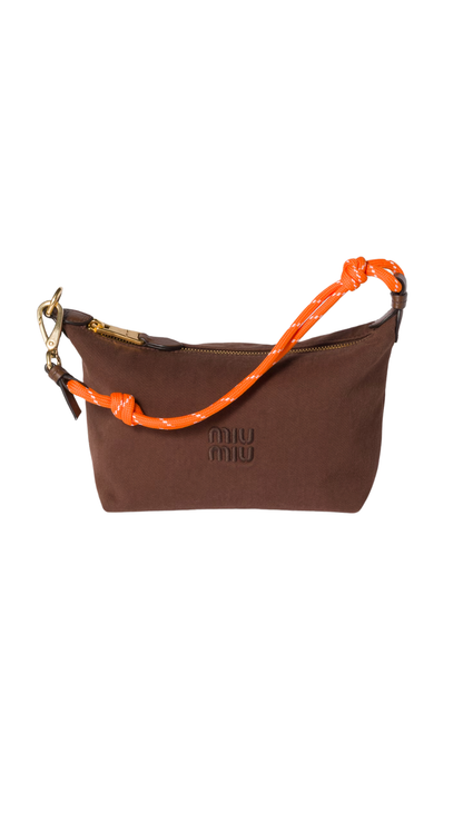Spirit Gabardine Pouch in Cocoa Brown/Orange