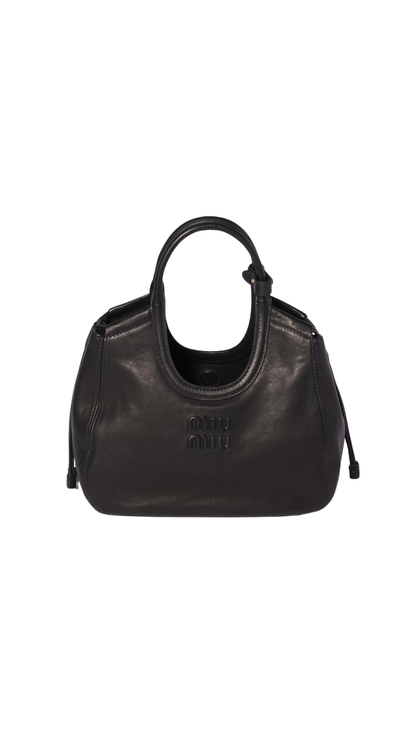 Ivy Nappa Leather Tote Bag in Black