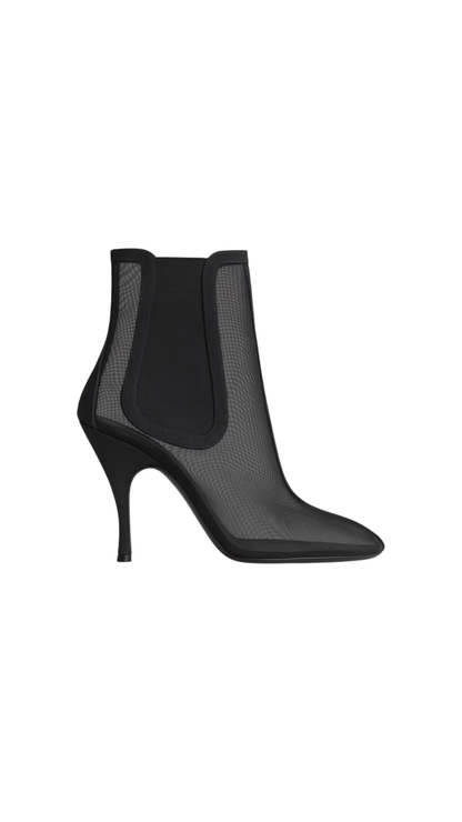 Heeled Chelsea Boots Black in Mesh