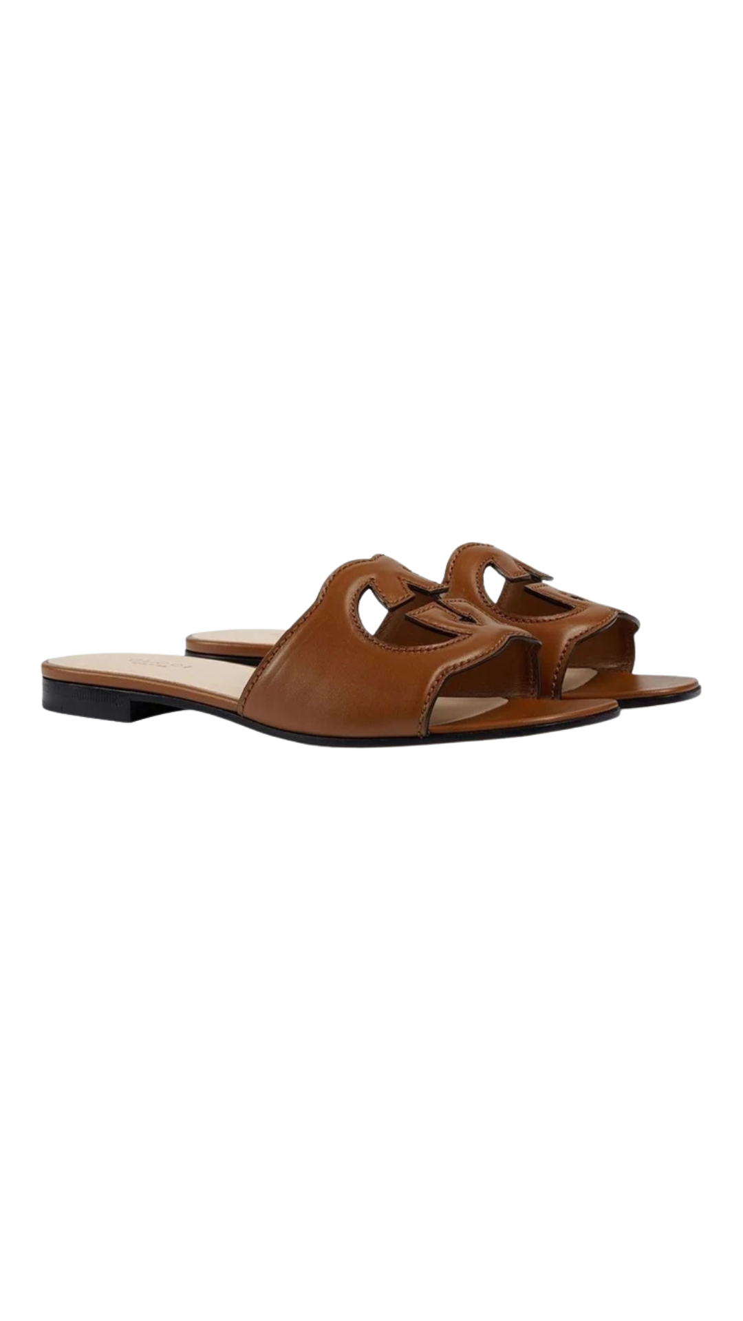 Slide Sandal with Interlocking G in Brown