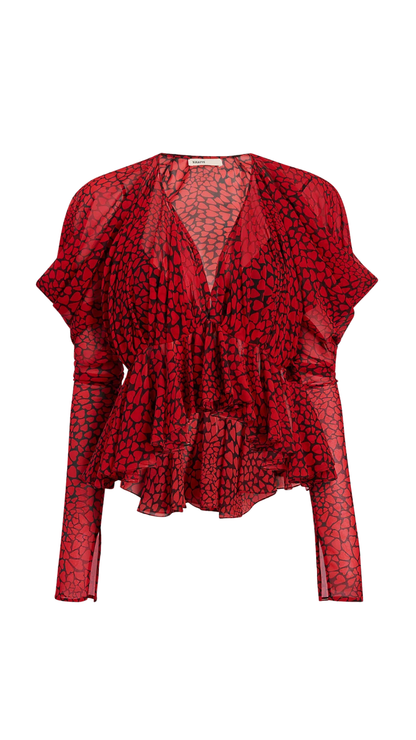 Tylar Top in Black and Red