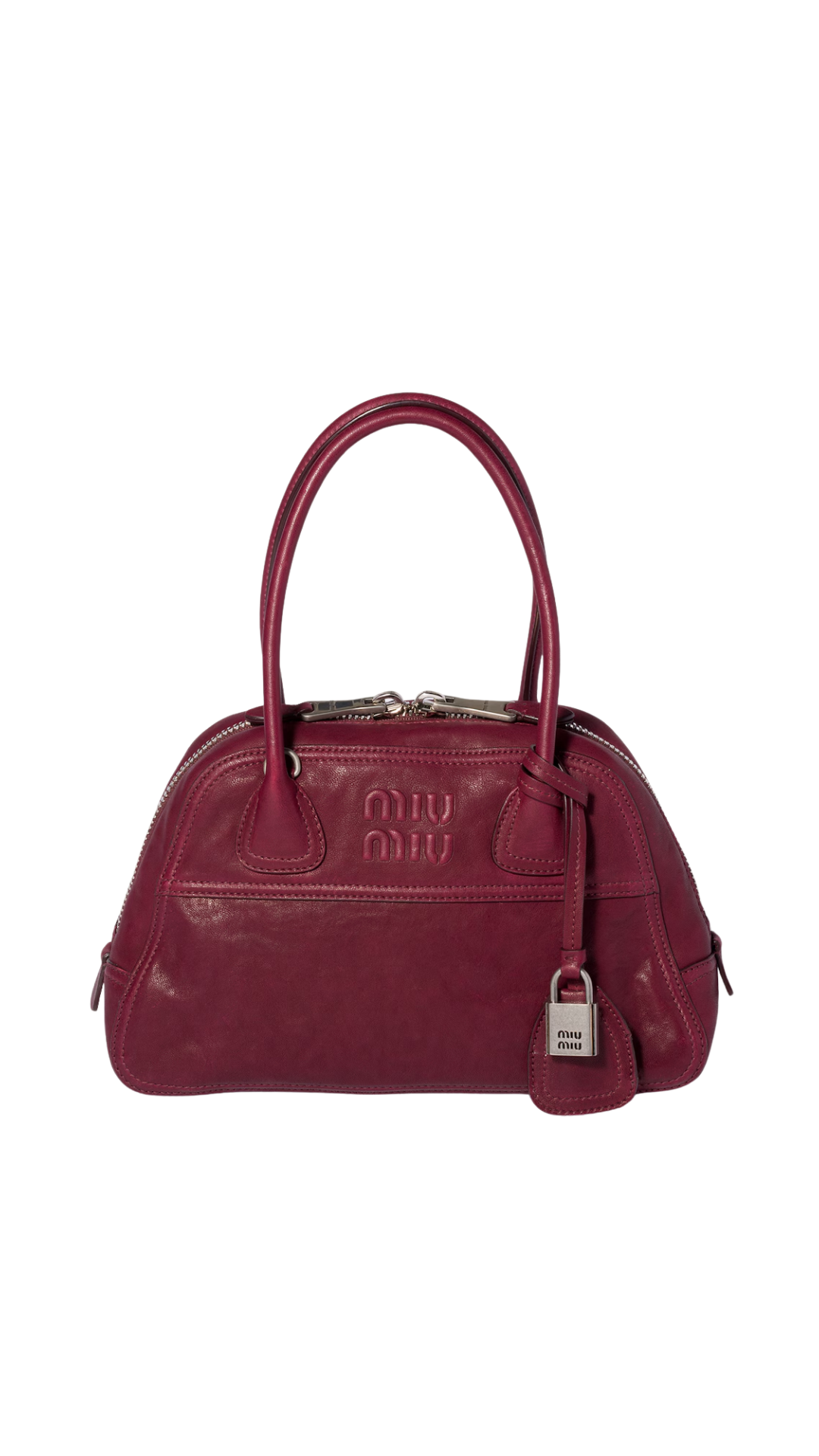 Vivant Nappa Leather Bag in Amaranth Red