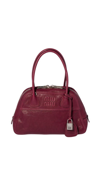 Vivant Nappa Leather Bag in Amaranth Red