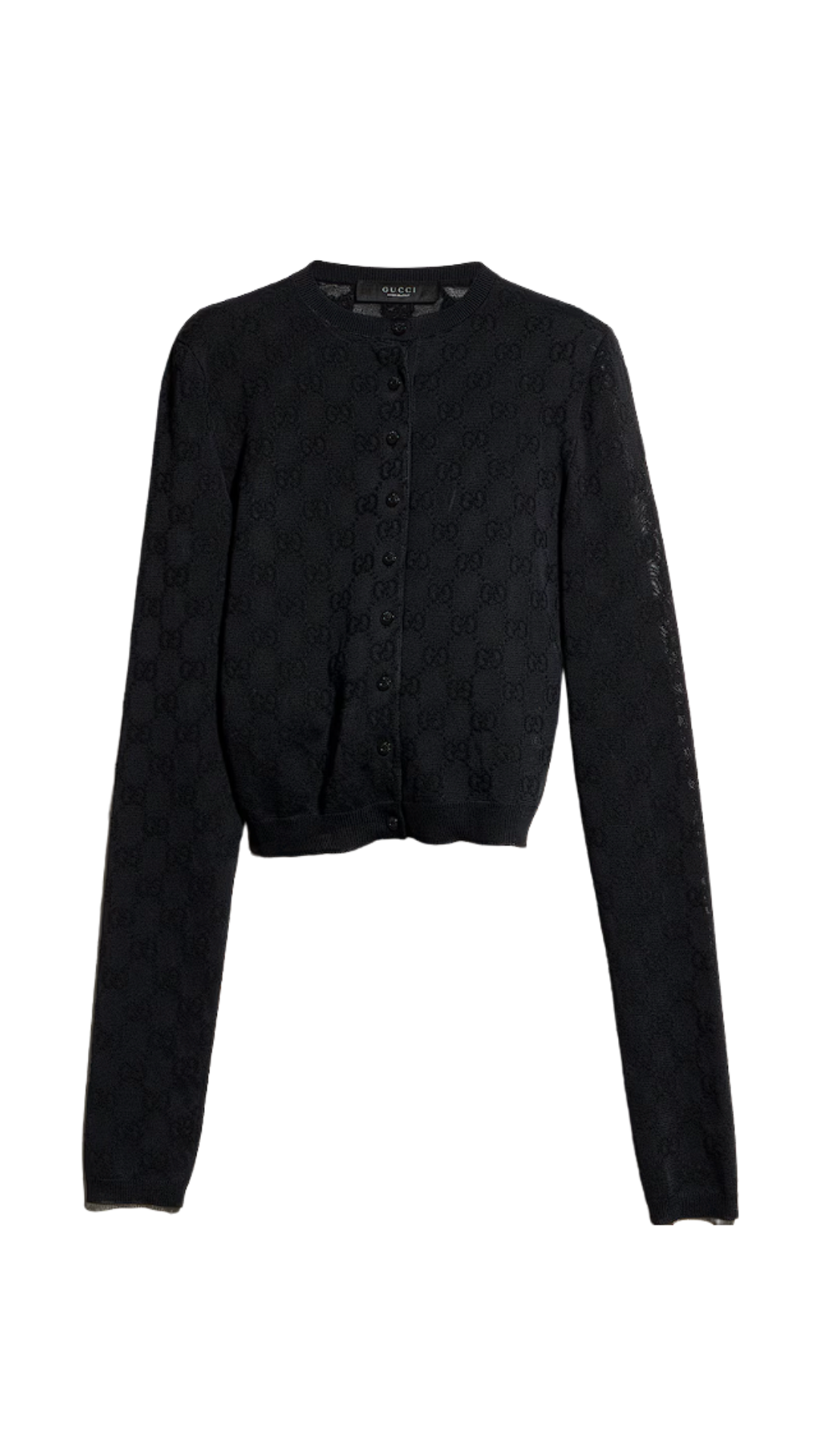 Fine Crêpe Viscose Cardigan in Black