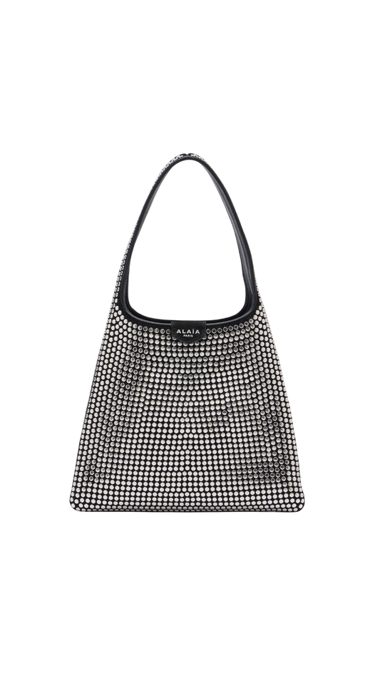 Studded Leather Tote Bag in Black
