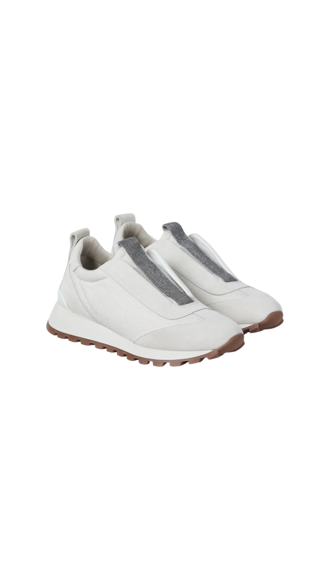 Canvas and Suede Runners in White