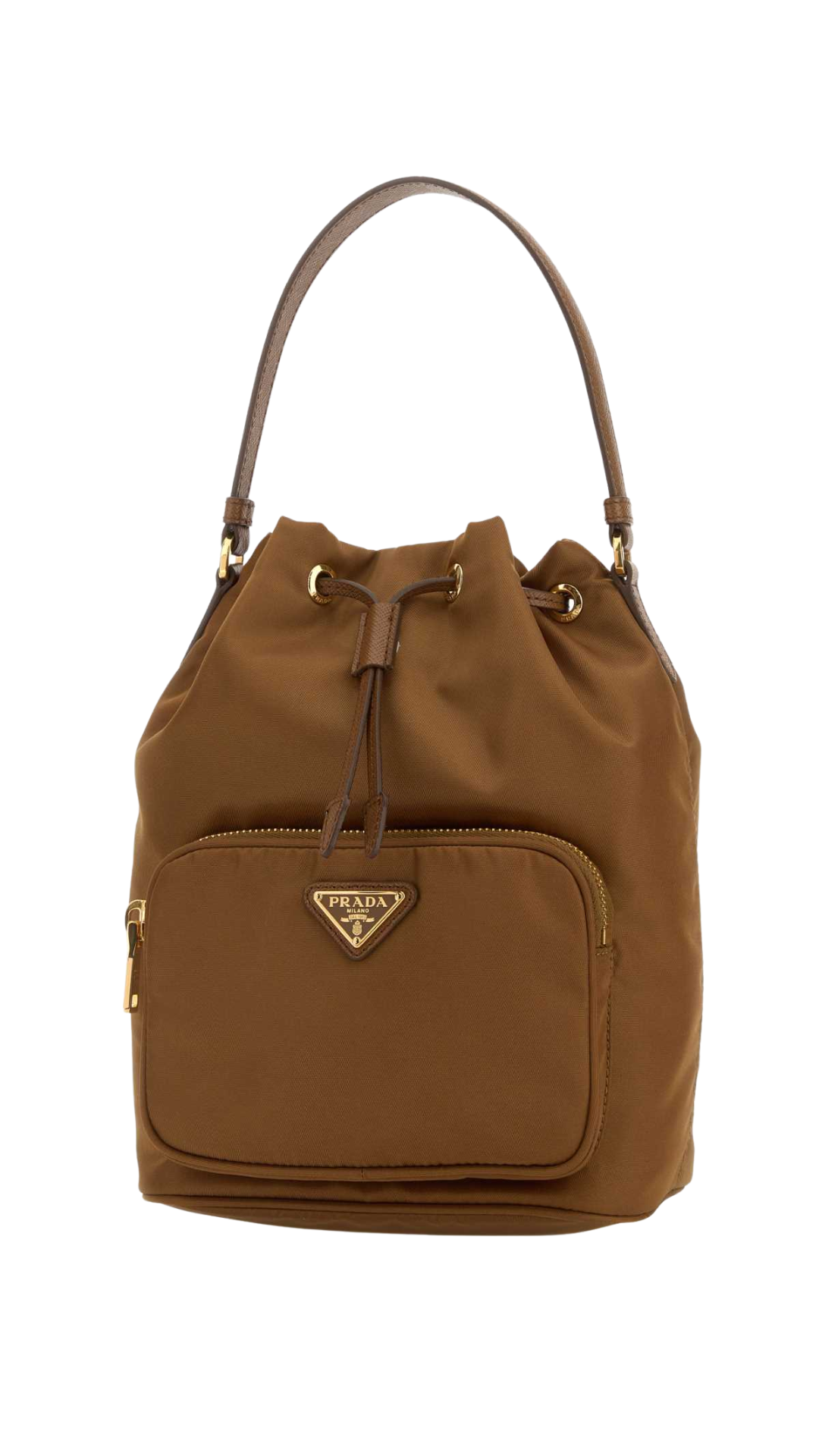 Duet Re-Nylon Bucket Bag in Brown