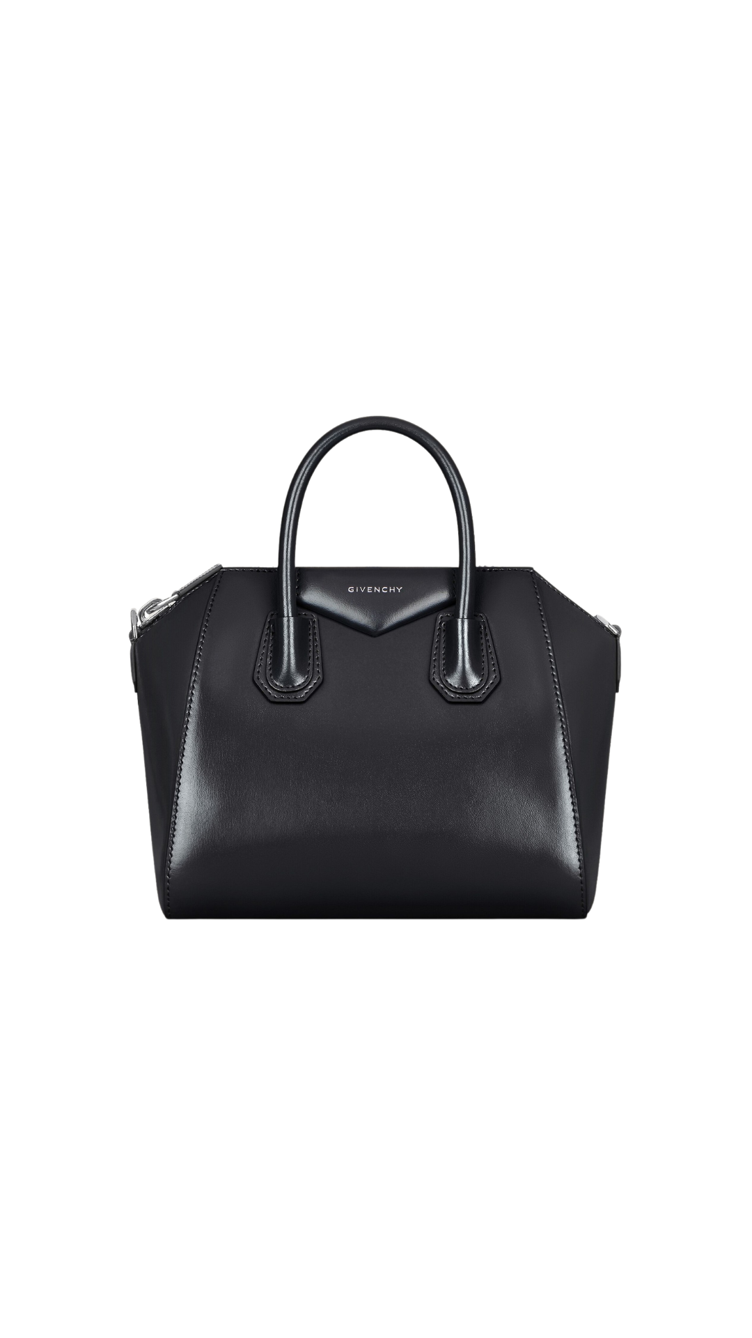 Small Antigona Bag in Black Box Leather