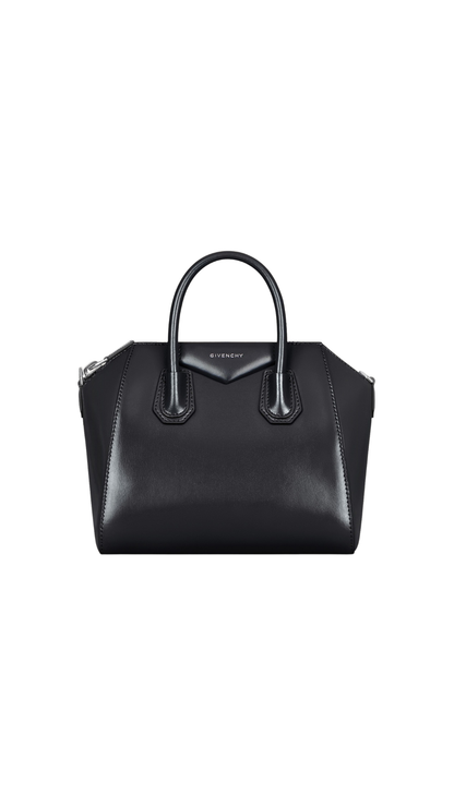 Small Antigona Bag in Black Box Leather