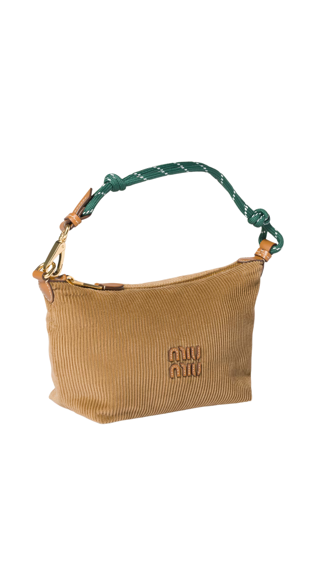 Corduroy Pouch in Cinnamon/Green