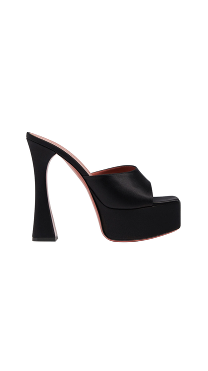 Dalida Plateau Slipper 140 Black Satin