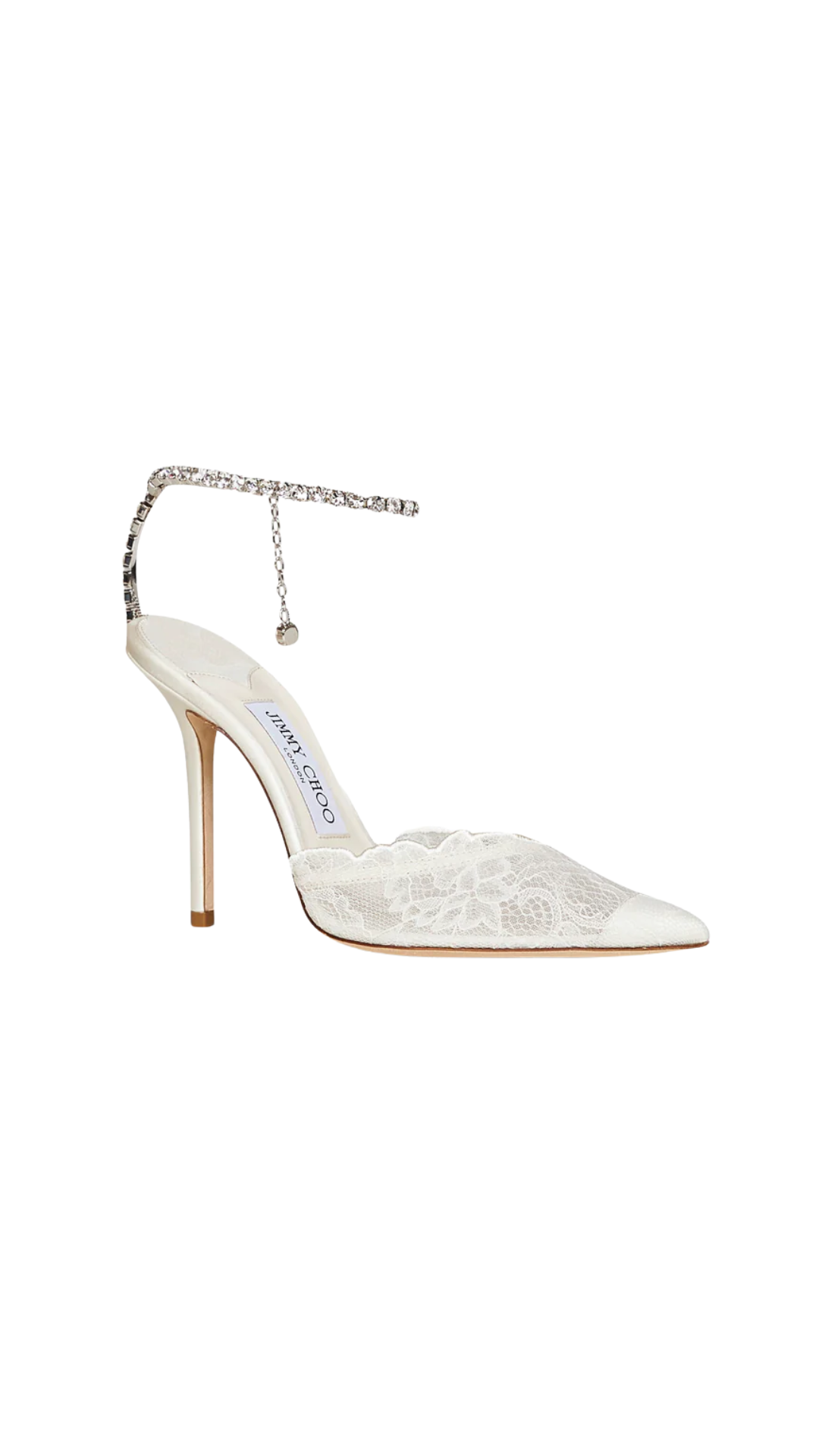 Saeda 100 Embellished Mesh Pumps in Ivory/Crystal