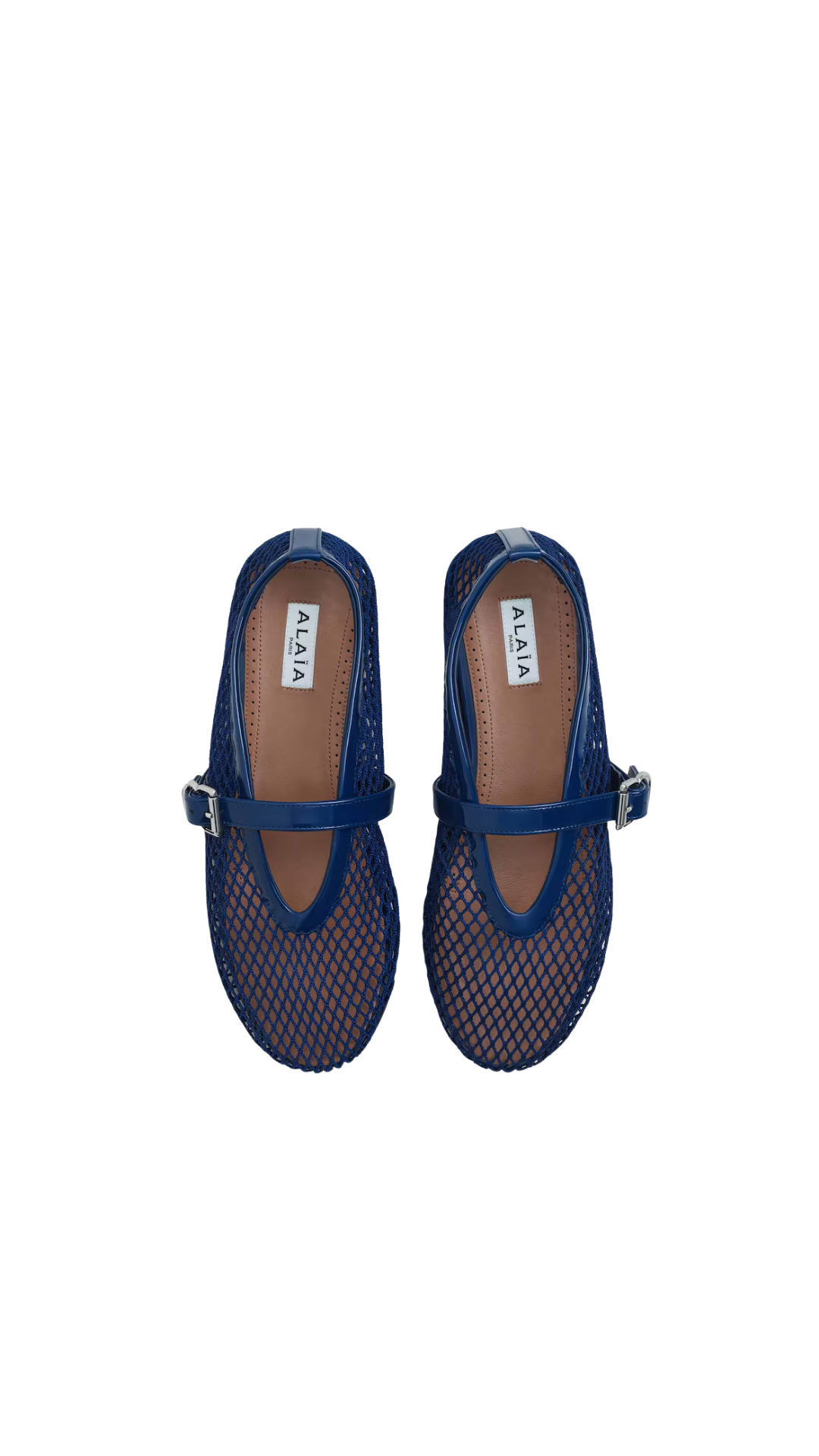 Ballet Flats In Blue Fishnet