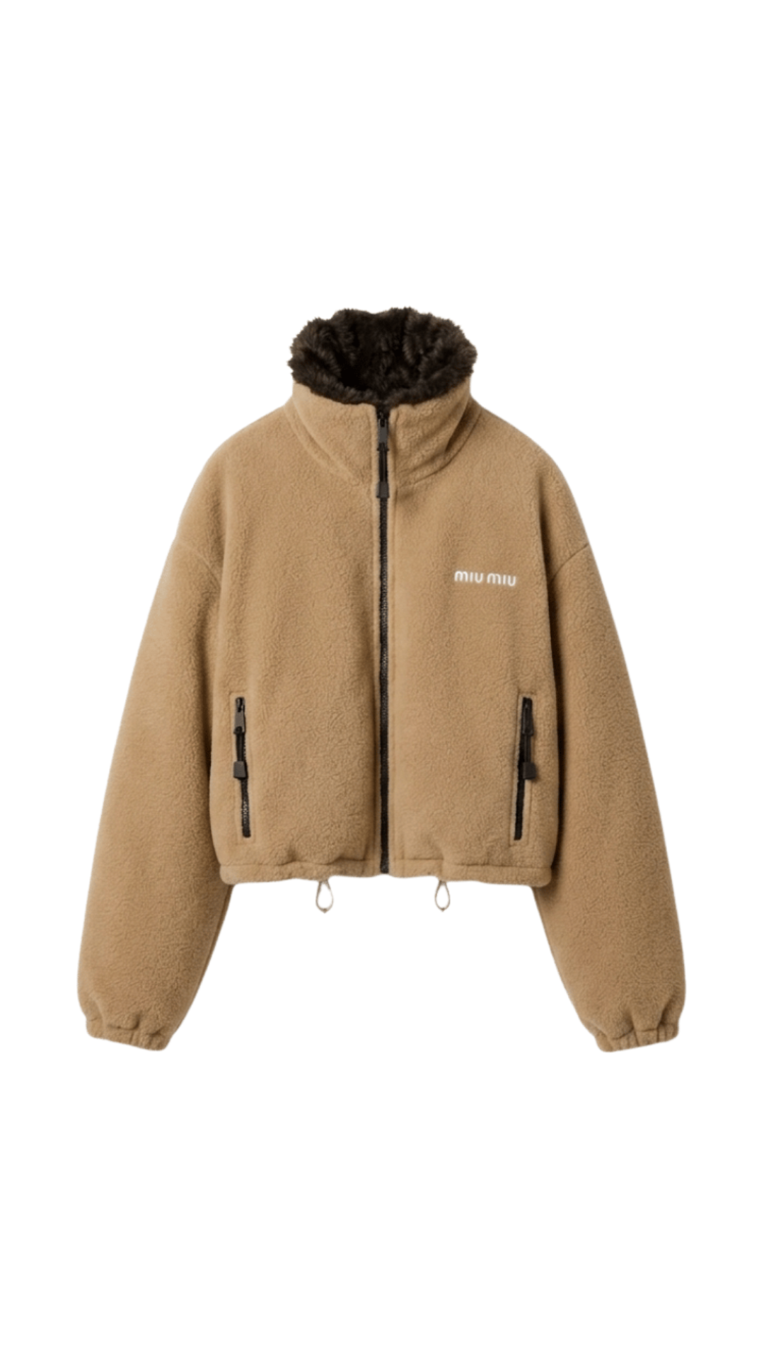 Fleece Down Jacket in Camel Brown