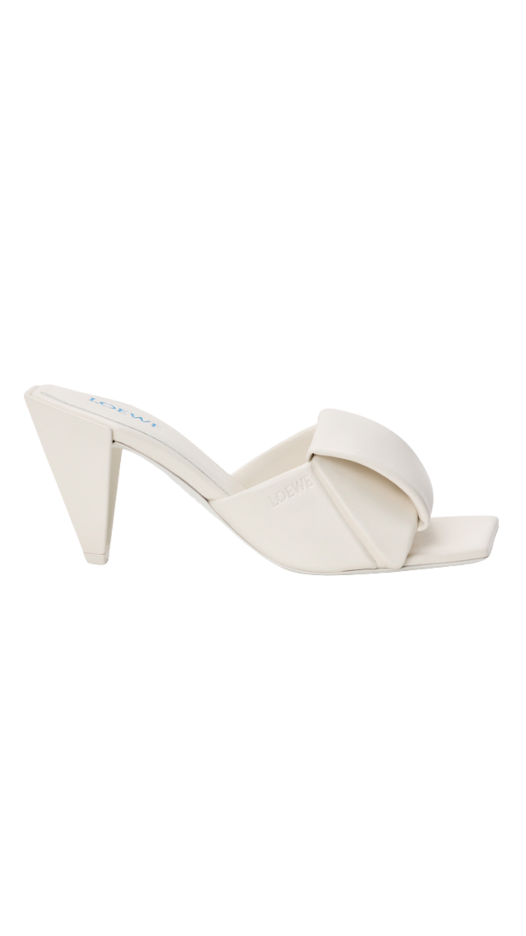 Origami Slide in White Lambskin