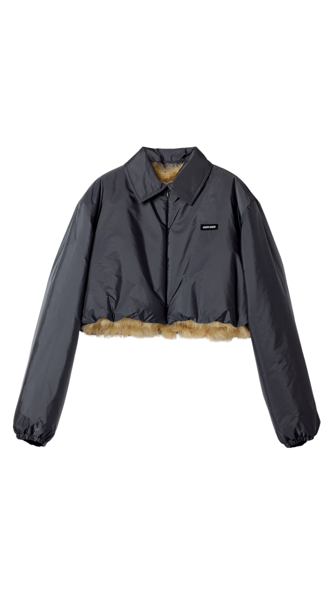 Technical Fabric and Shearling Blouson Jacket in Hematite
