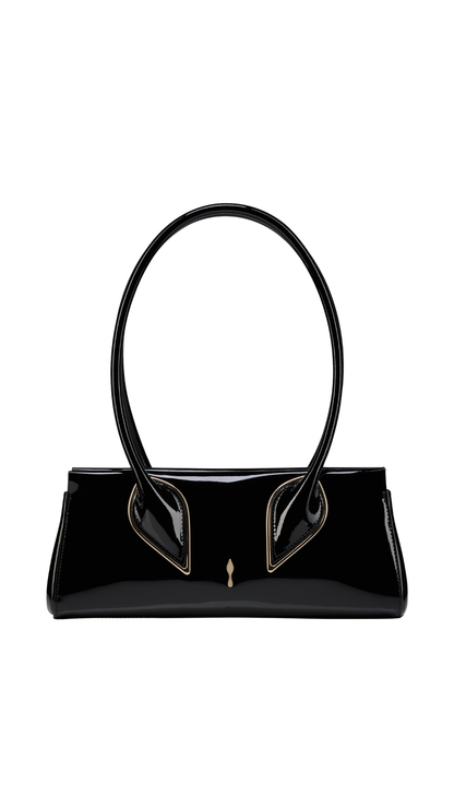 Venus Shoulder bag - Patent calf leather - Black