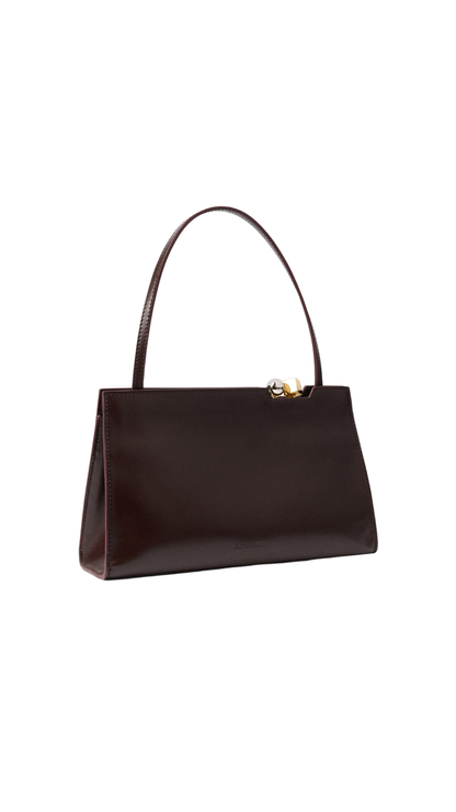 The Salon Charm Shoulder Bag in Dark Brown