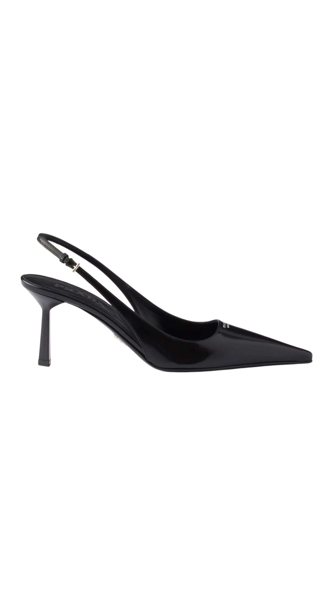 Brushed Leather Slingback Pumps in Black