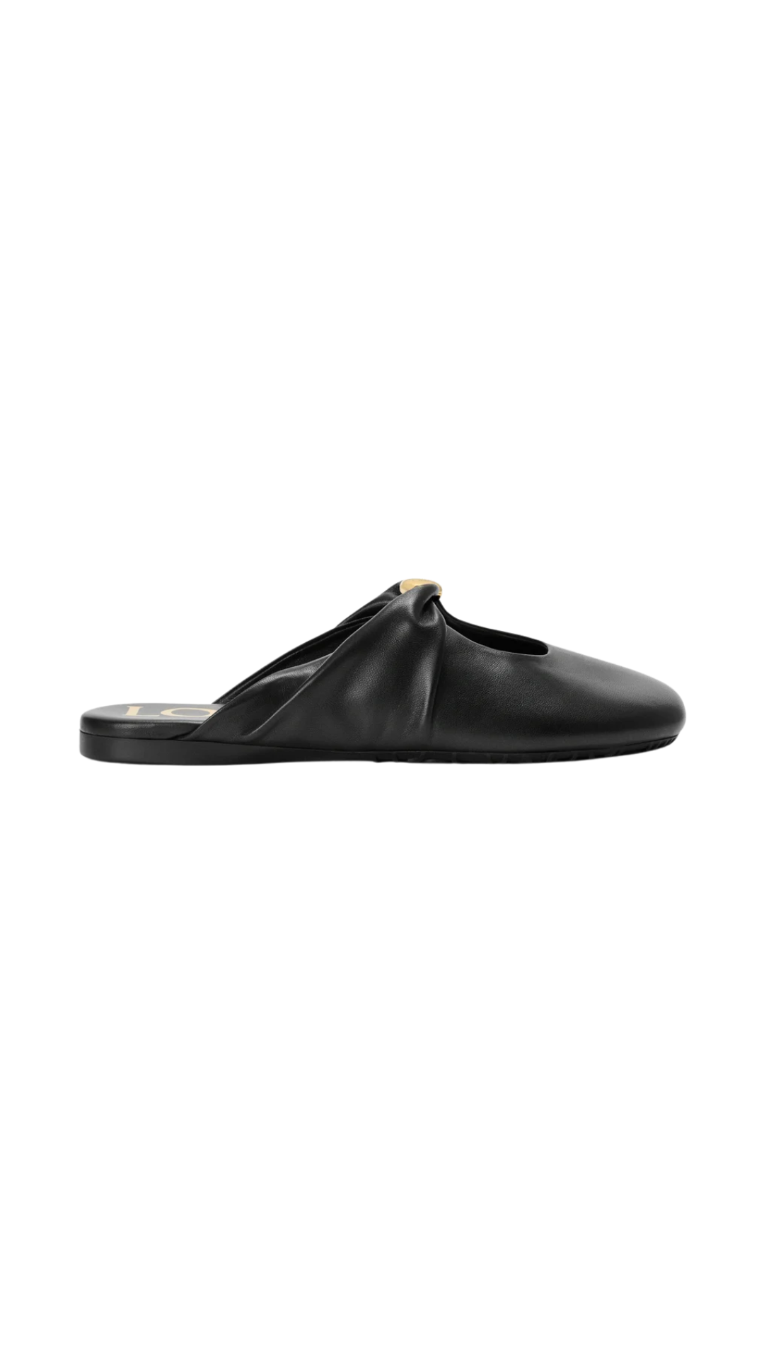 Pebble Soft Mule in Black Nappa Lambskin