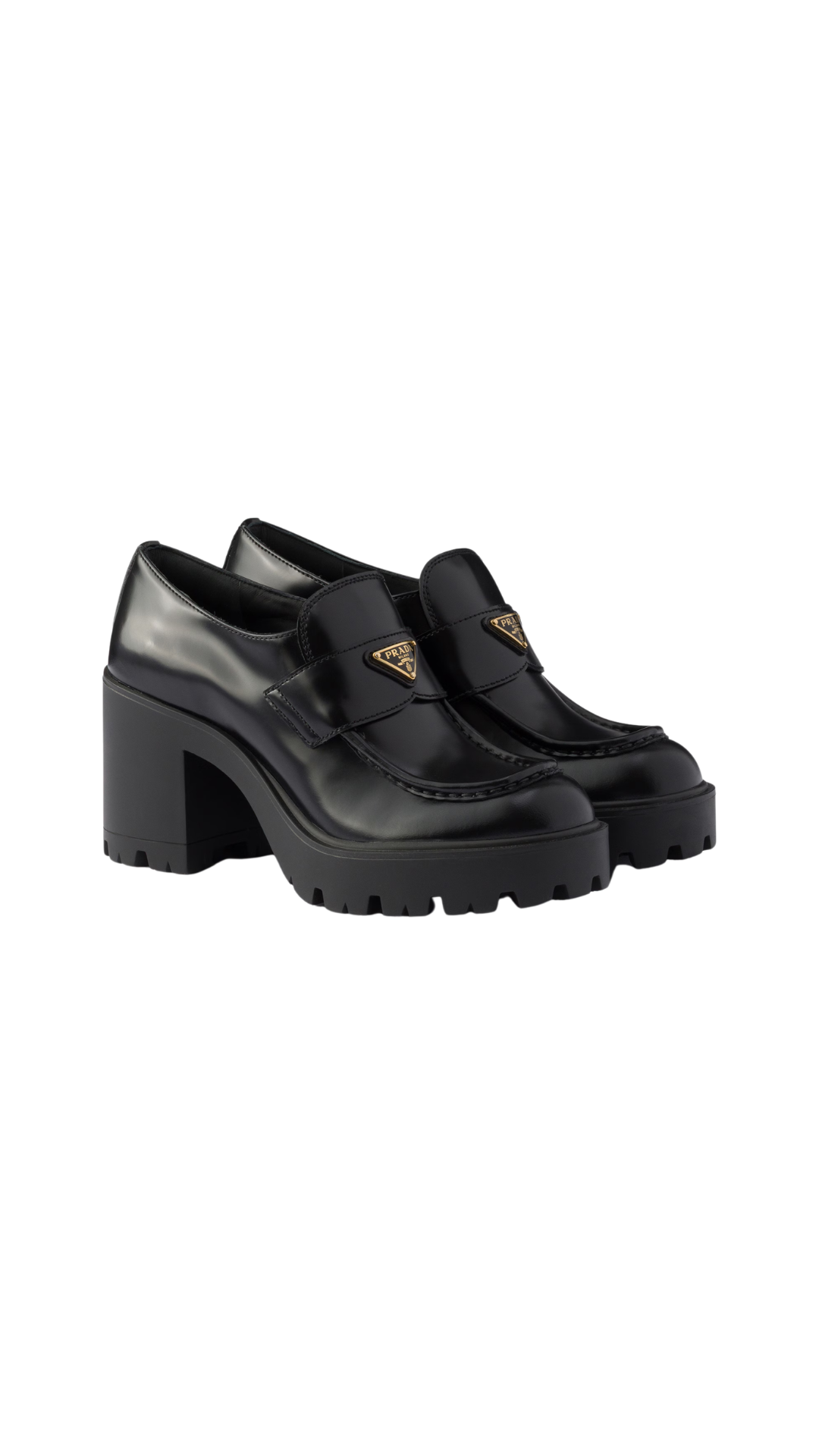 Brushed Leather Loafers in Black