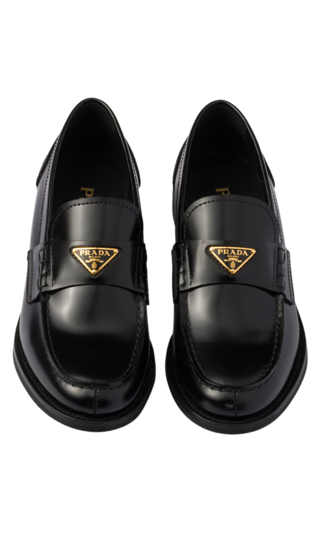 Brushed Leather Loafers in Black