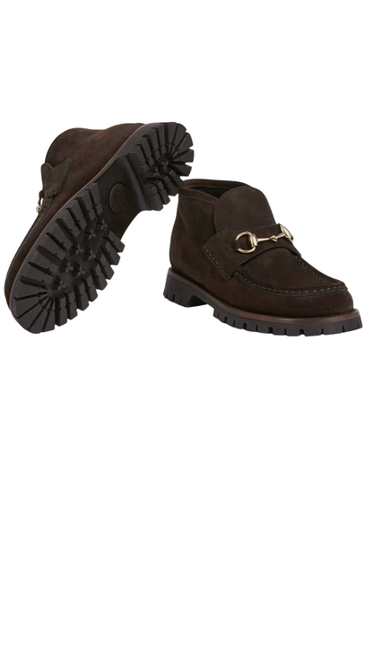 Women's Horsebit Ankle Boot in Dark Brown