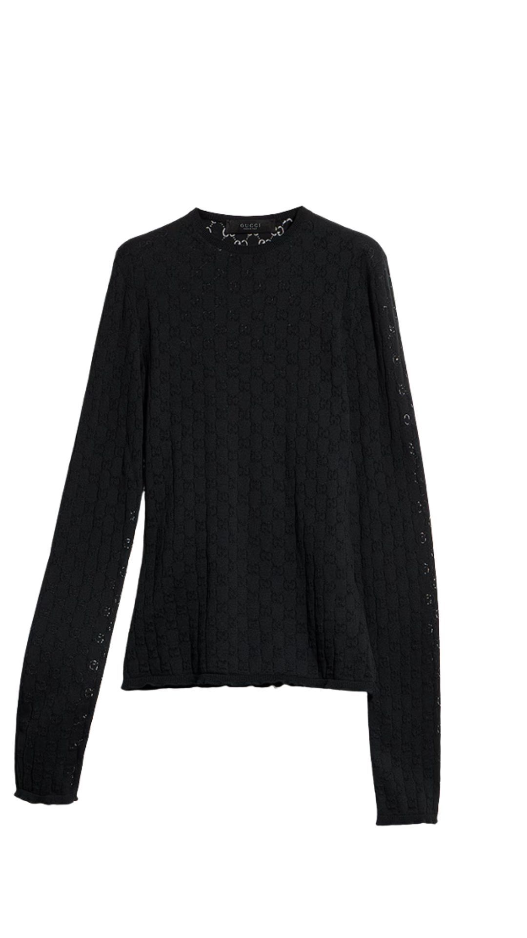 GG Cotton Devoré T-shirt in Black GG Cotton Devoré