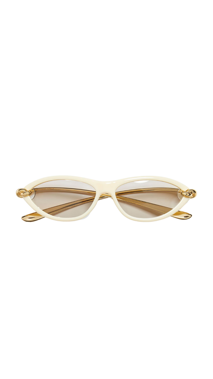 Knot Cat Eye Sunglasses in Beige/Grey