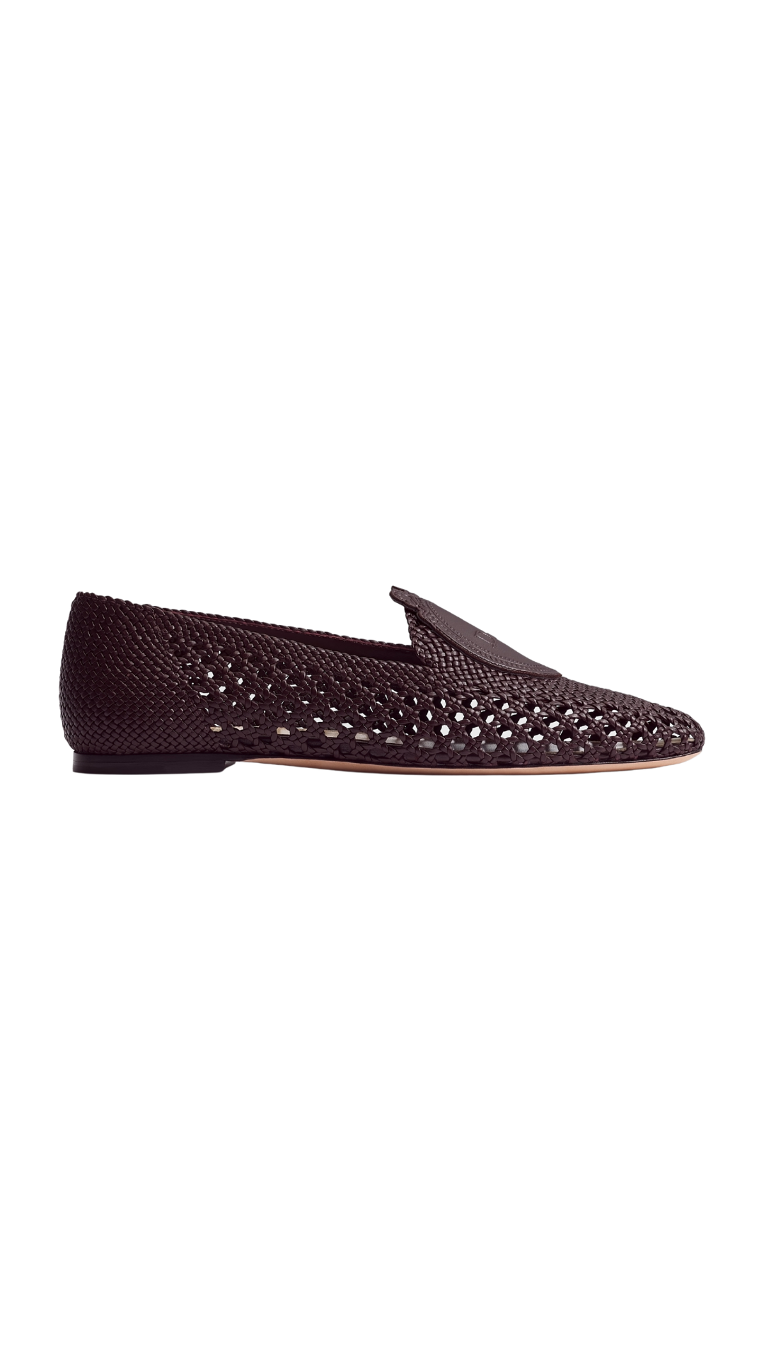 Médaillon Loafer in Burgundy Woven Lambskin