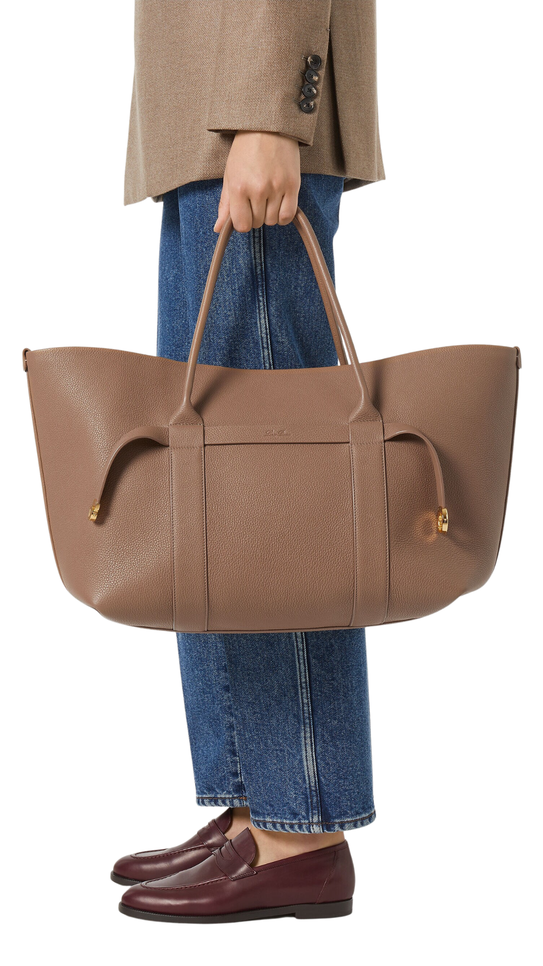 Small Ghiera Shopper in Fossil/Sun Gold