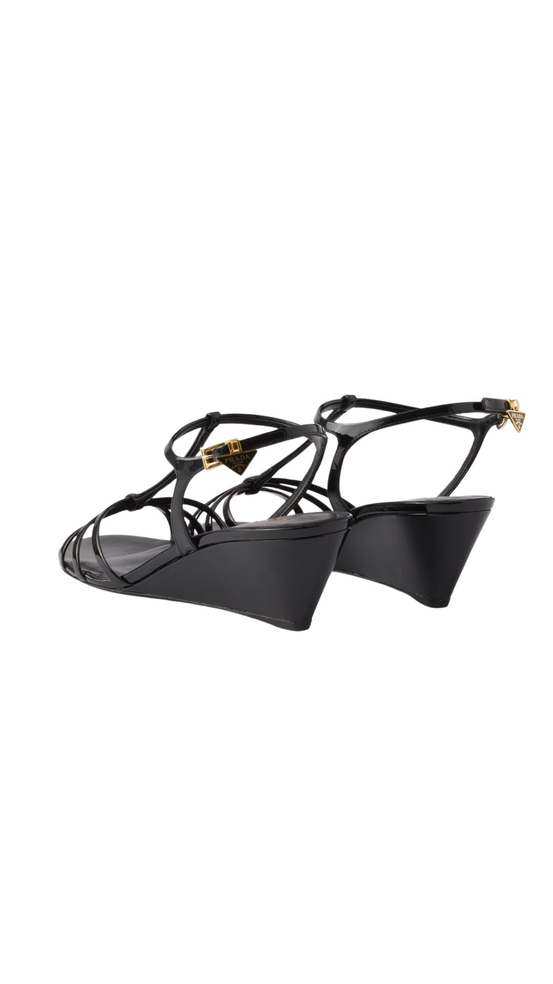 Patent Leather Sandals in Black