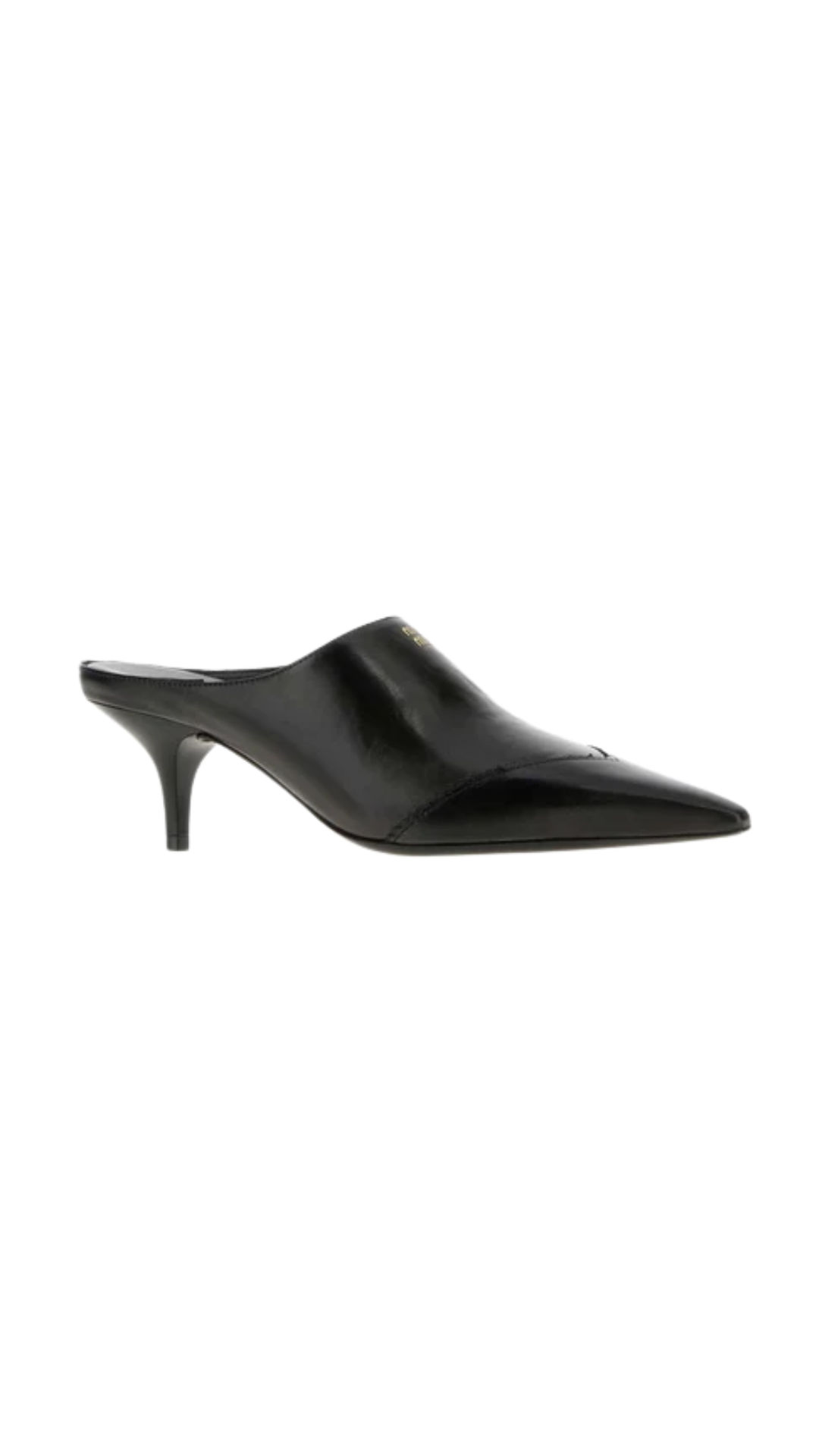 Slate Leather Mules in Black