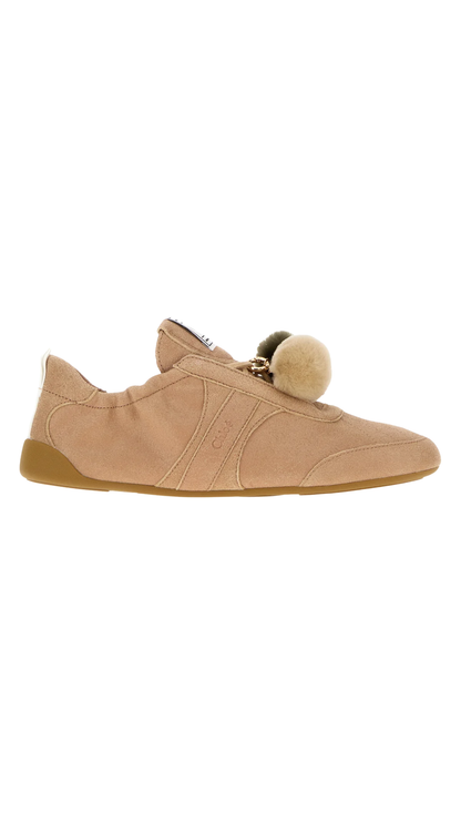 Antiqued Pink Leather Kick Sneakers