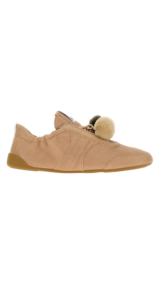 Antiqued Pink Leather Kick Sneakers