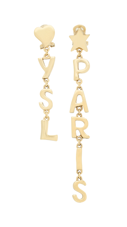 Paris Drop Earrings in Patinated Gold Metal