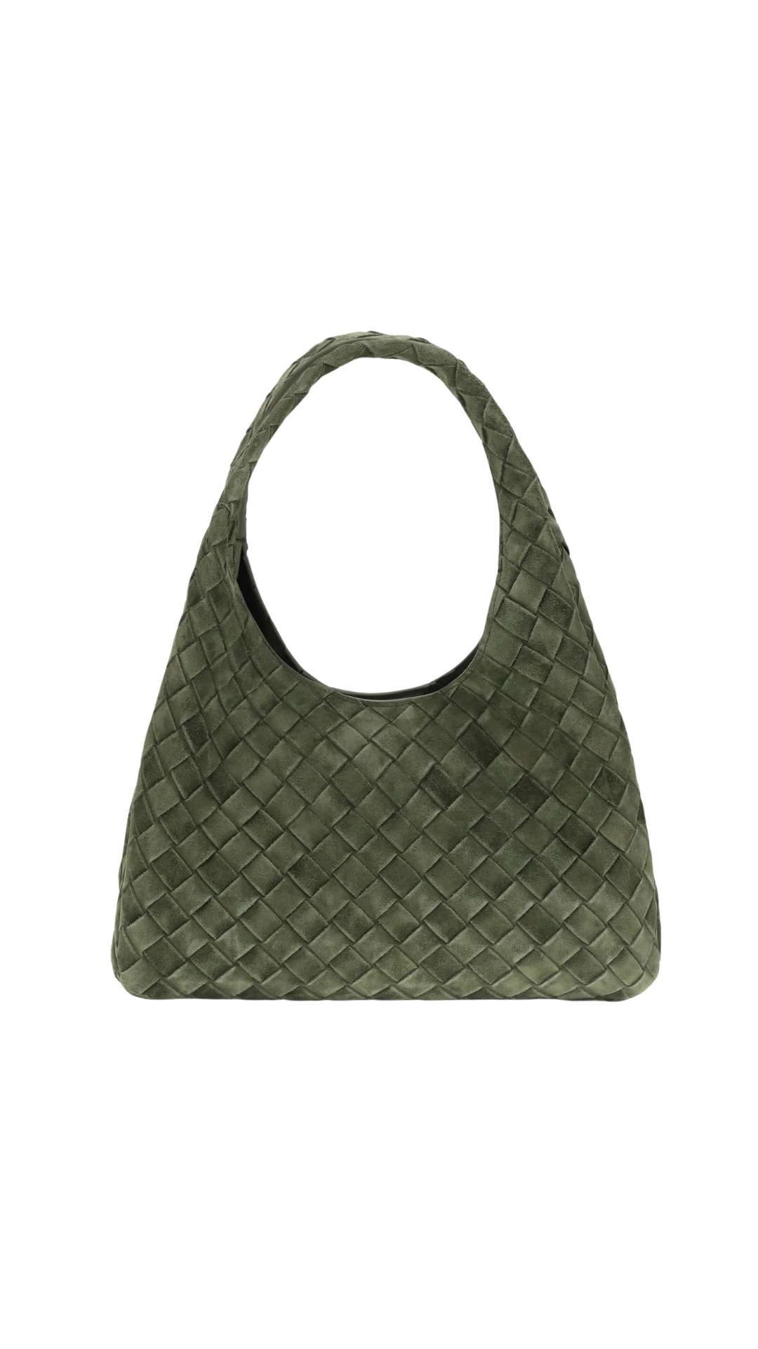 Small Campana Shoulder Bag in Green Suede