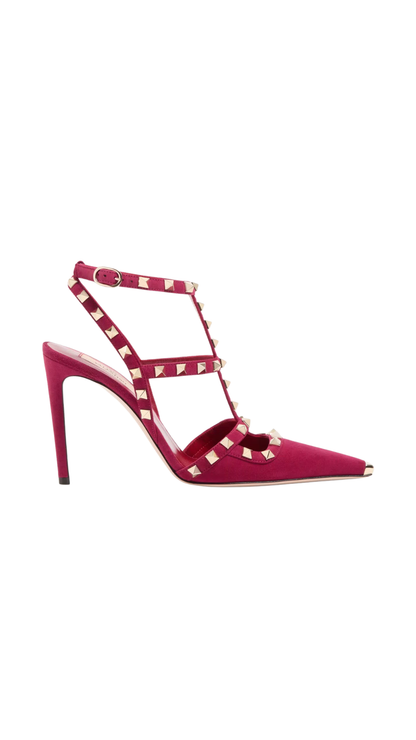 Rockstud Suede Pumps 100mm in Insolent