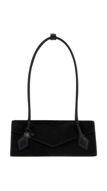 Le Teckel Flap Small Bag in Black Haircalf