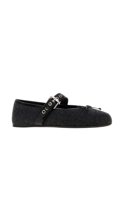 Ballerinas in Anthracite Gray Lamb